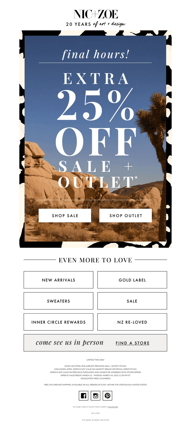 FINAL HOURS for up to 60% off