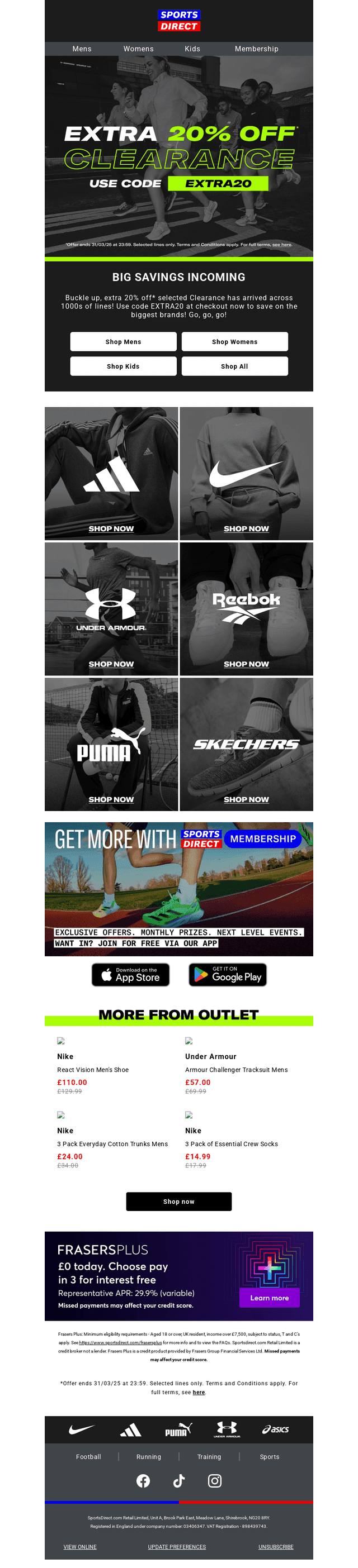 Extra 20% off has LANDED