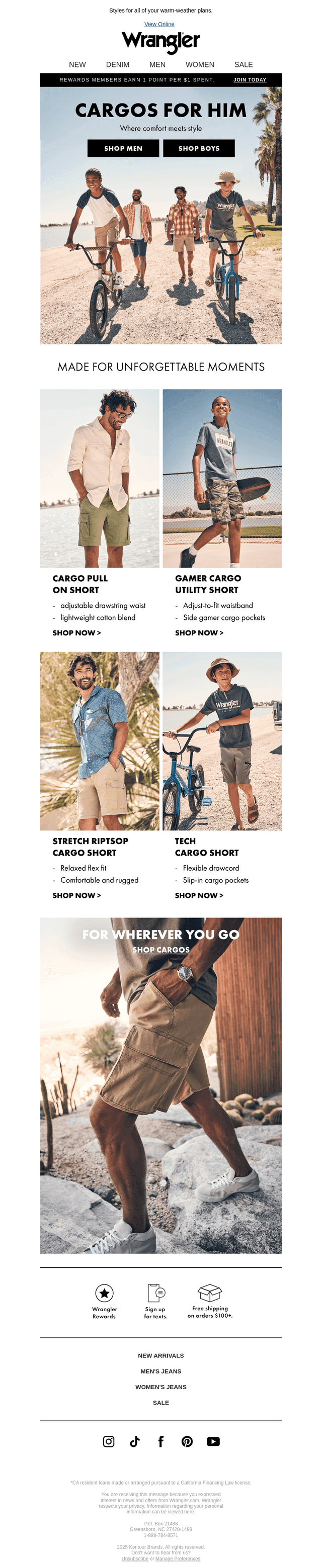 Add to cart: cargo shorts