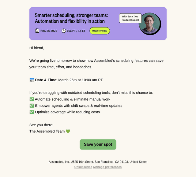 Last chance! Smarter scheduling starts here.