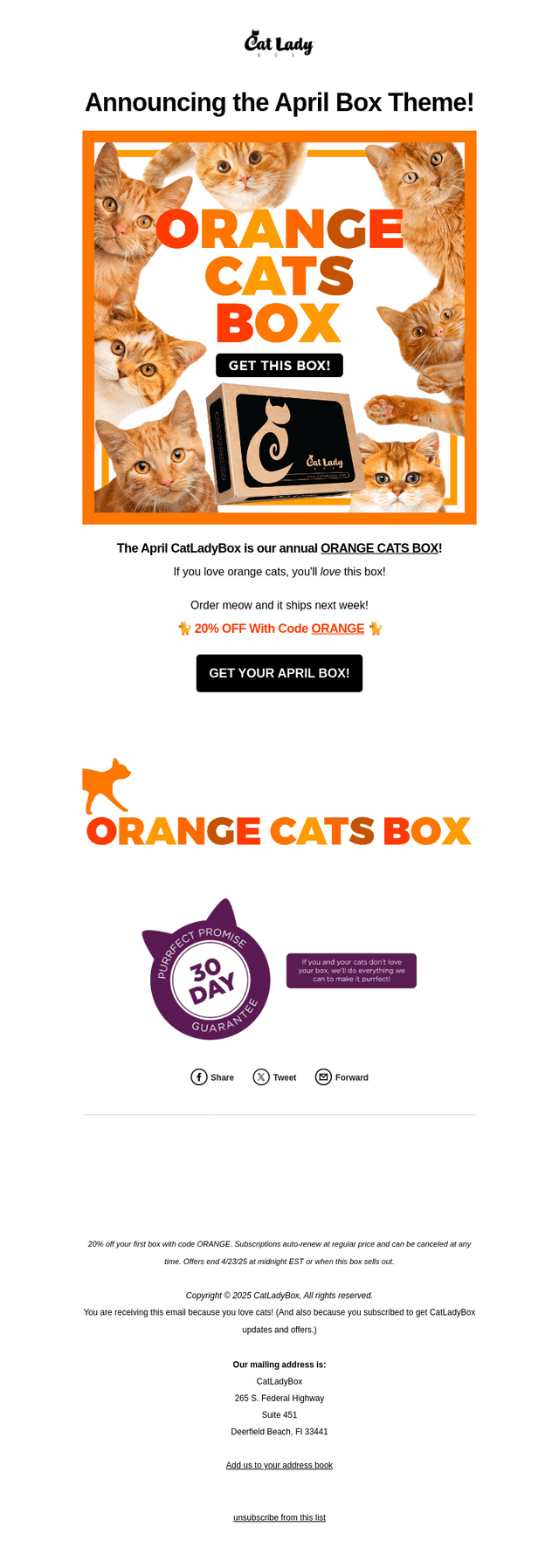 ORANGE CATS BOX IS HERE! 🐈🧡