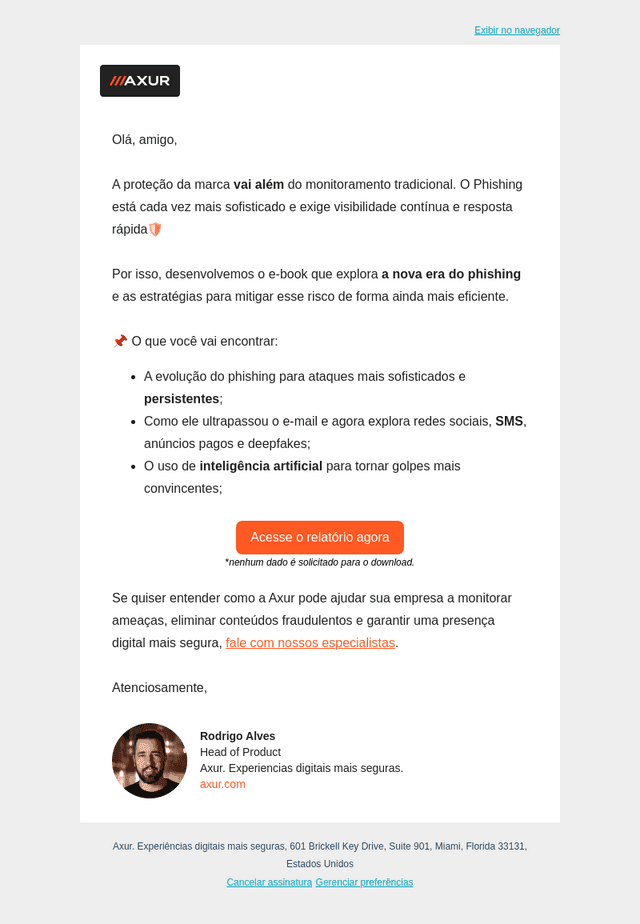 Axur email from Tue, Mar 25, 2025