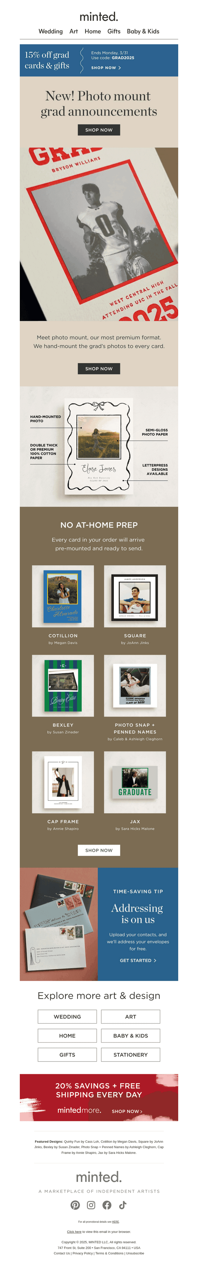 New! Photo mount grad cards