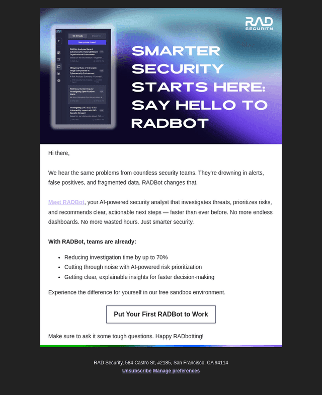Smarter Security Starts Now: Meet RADBot