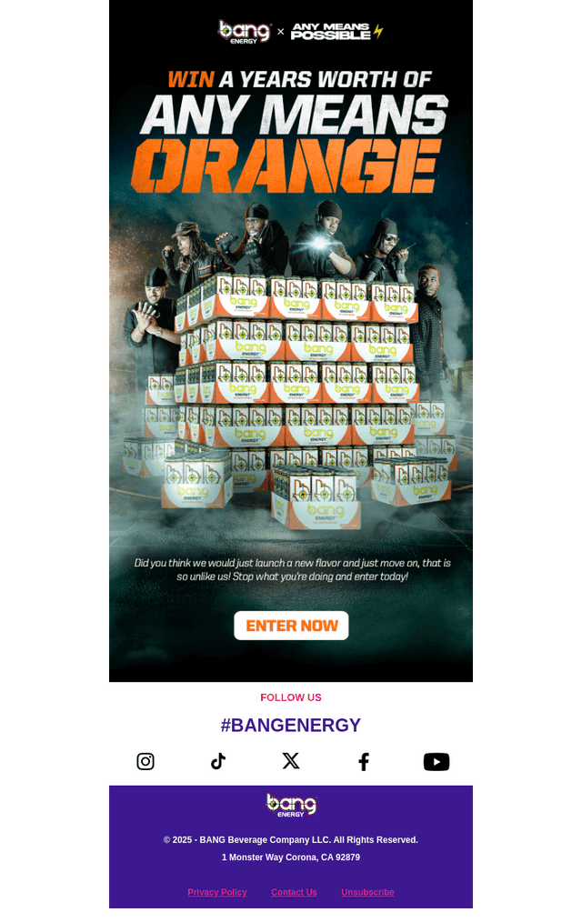 Bang Energy email from Wed, Mar 26, 2025