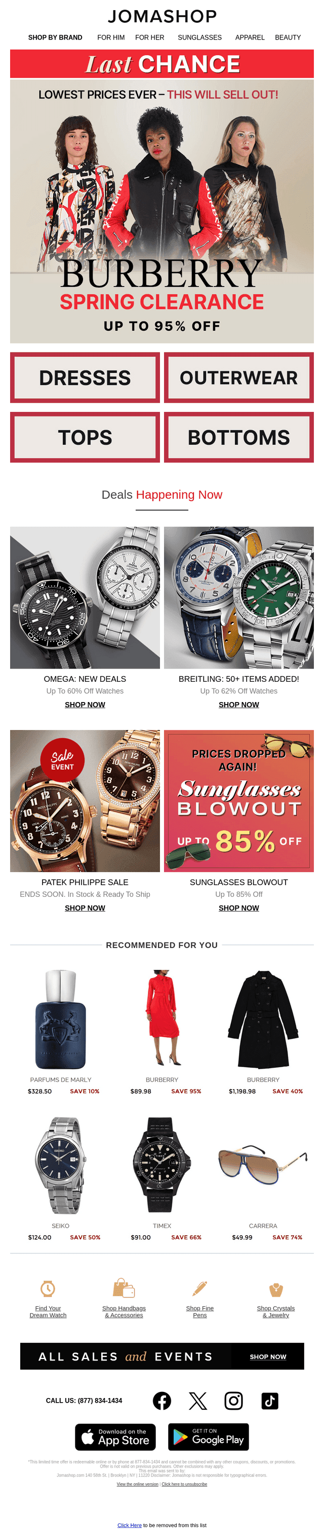 BURBERRY at 95% OFF | ENDS TONIGHT!