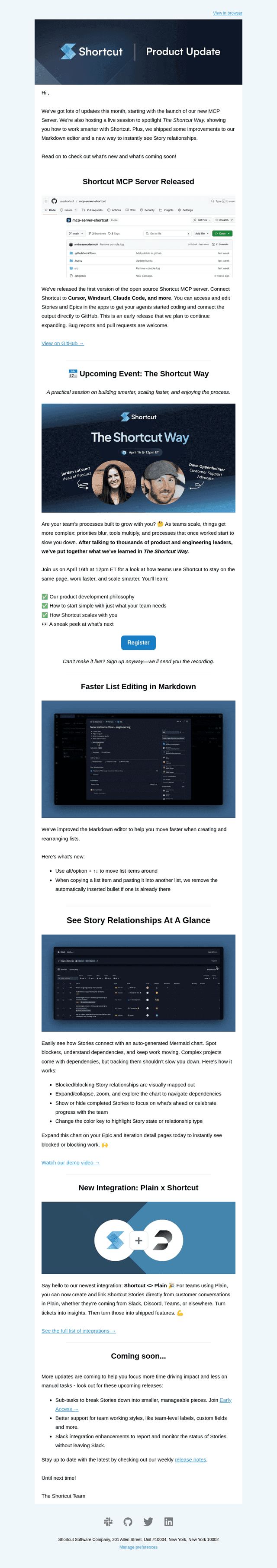Shortcut email from Wed, Mar 26, 2025