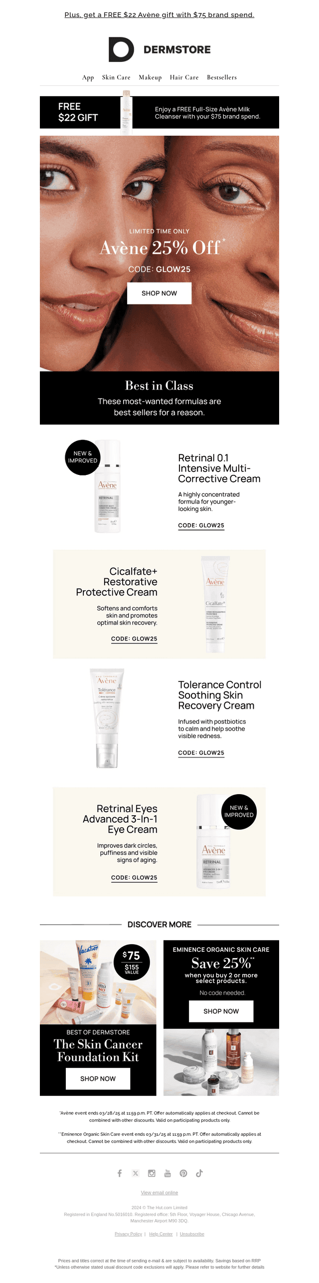 Avène's best-in-class formulas are 25% off
