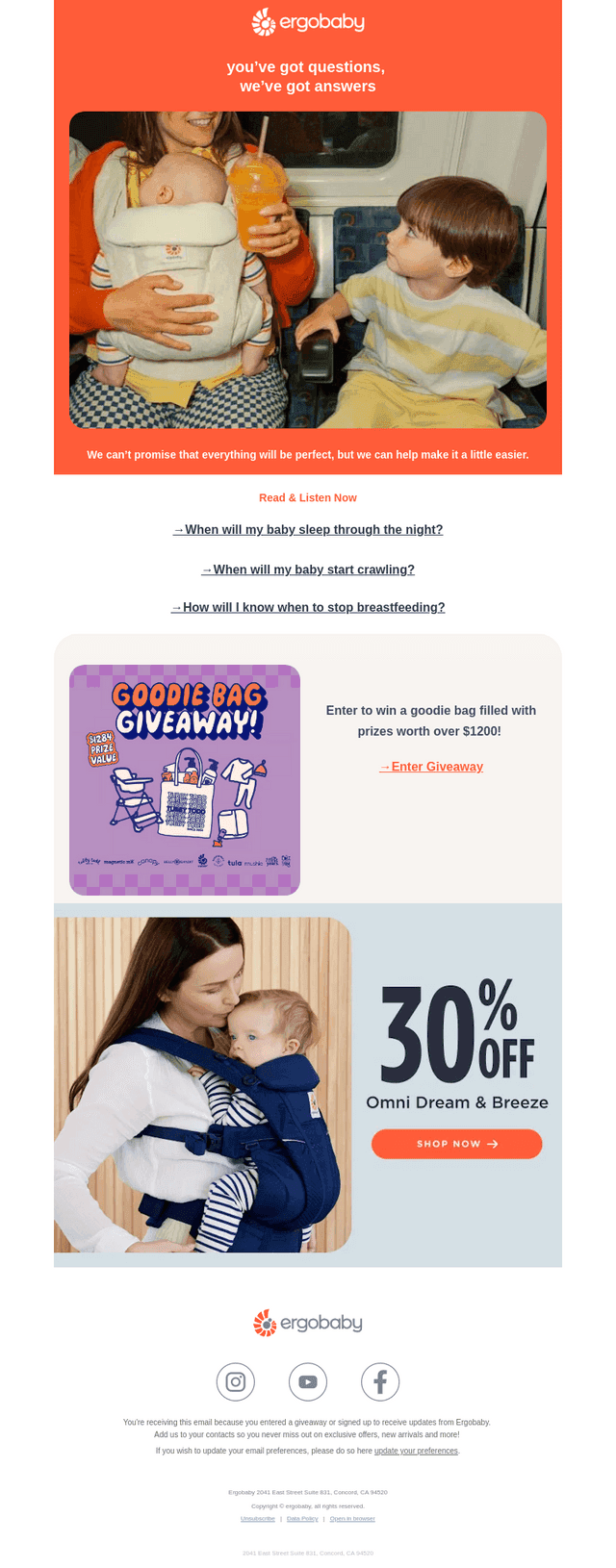 Ergobaby email from Wed, Mar 26, 2025