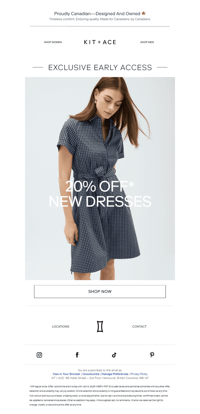 Early Access: 20% Off New Dresses