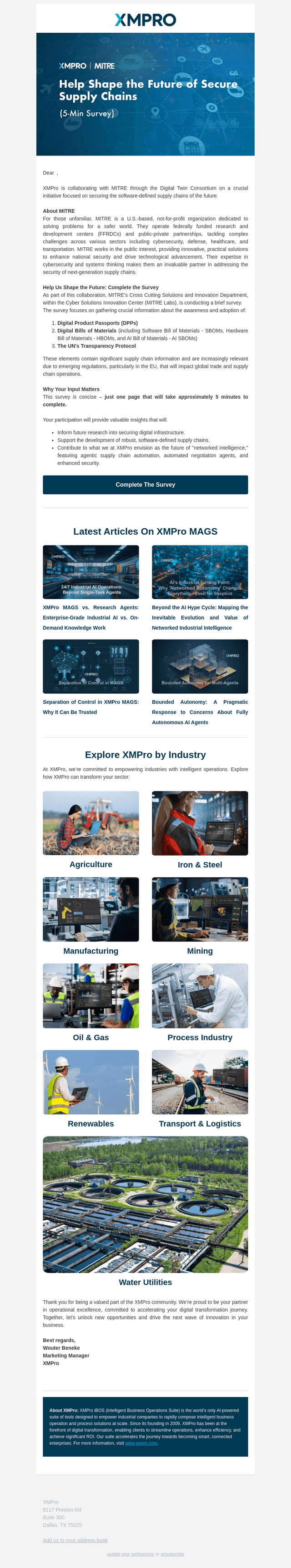 Shape the Future with XMPro & MITRE (5-Min Survey)