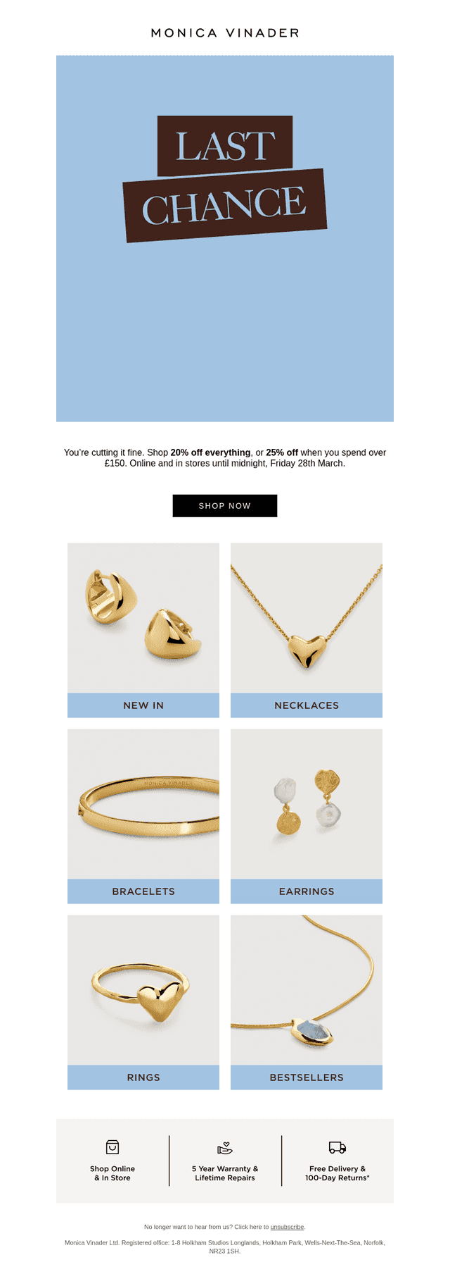 FINAL HOURS: Up to 25% Off Everything