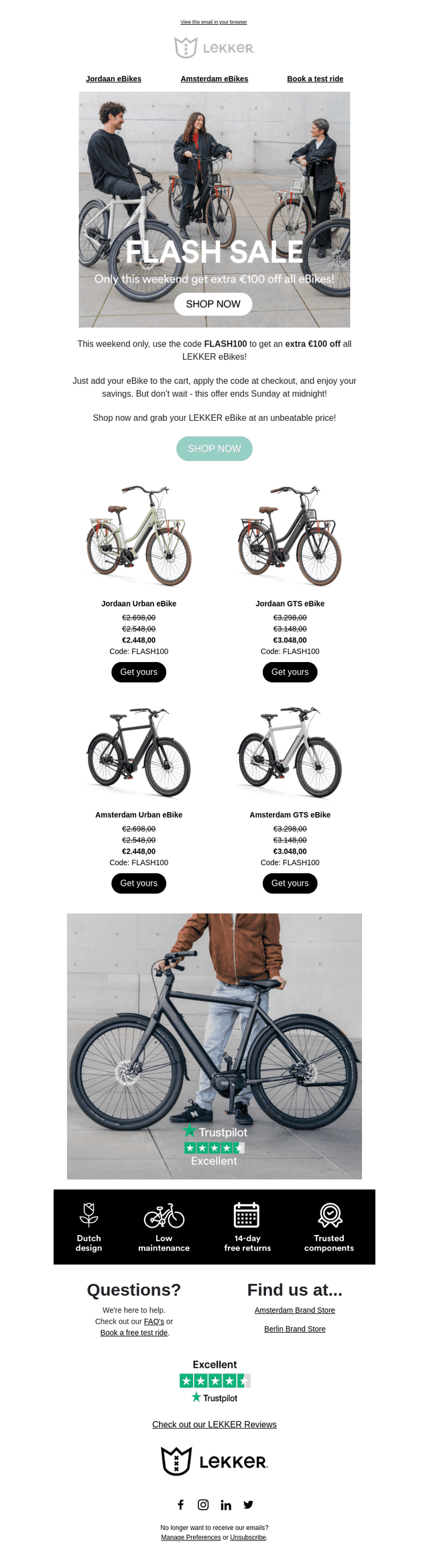 Flash Sale: Extra €100 off all eBikes – this weekend only!
