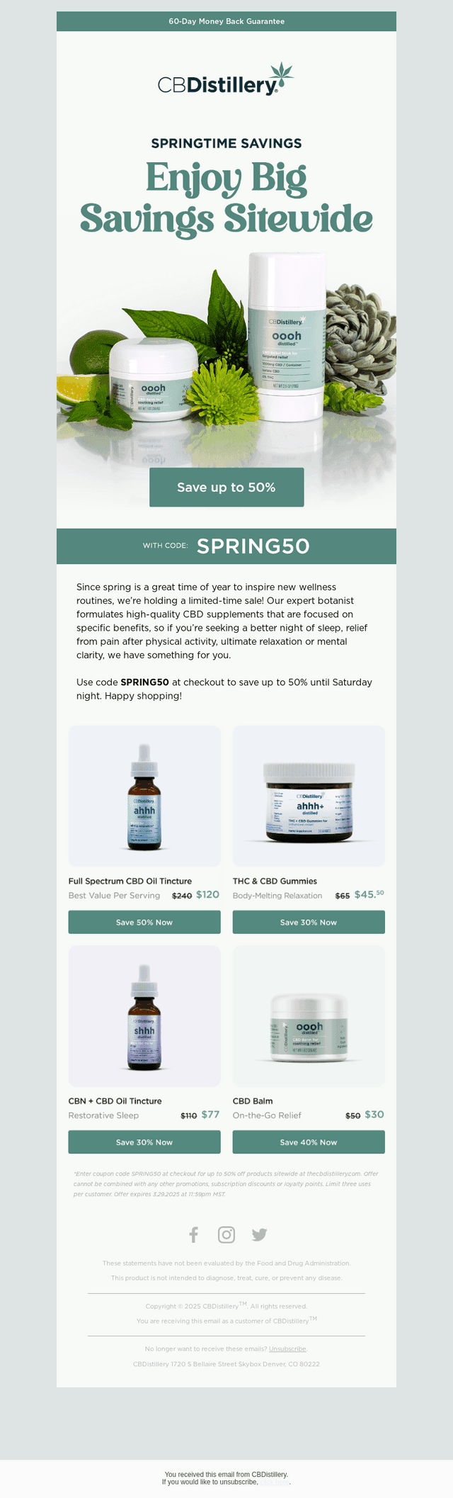 Up to 50% off CBD Sitewide 💸