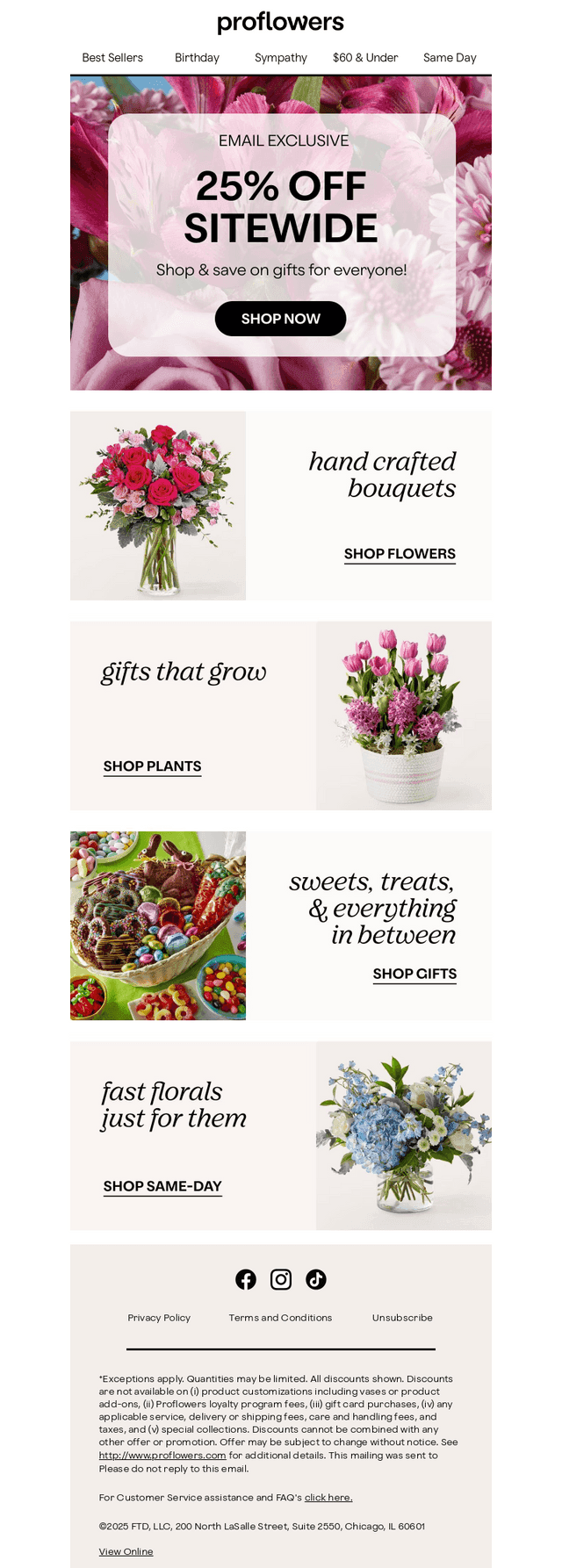 Shop Flowers, Plants & Baskets: 25% Off!