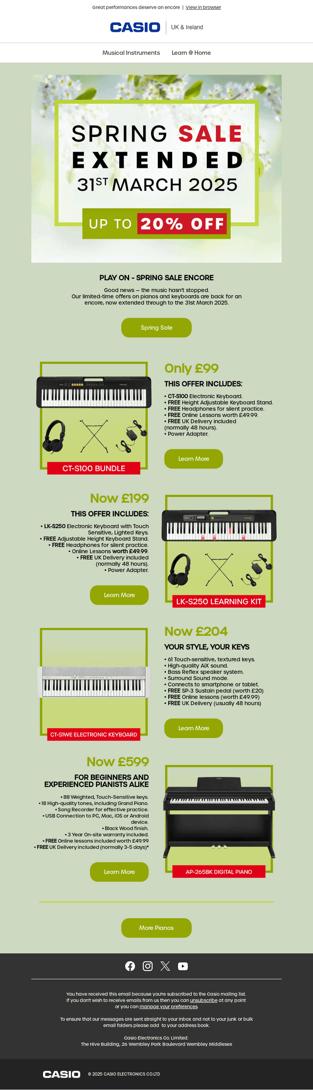 Casio email from Thu, Mar 27, 2025