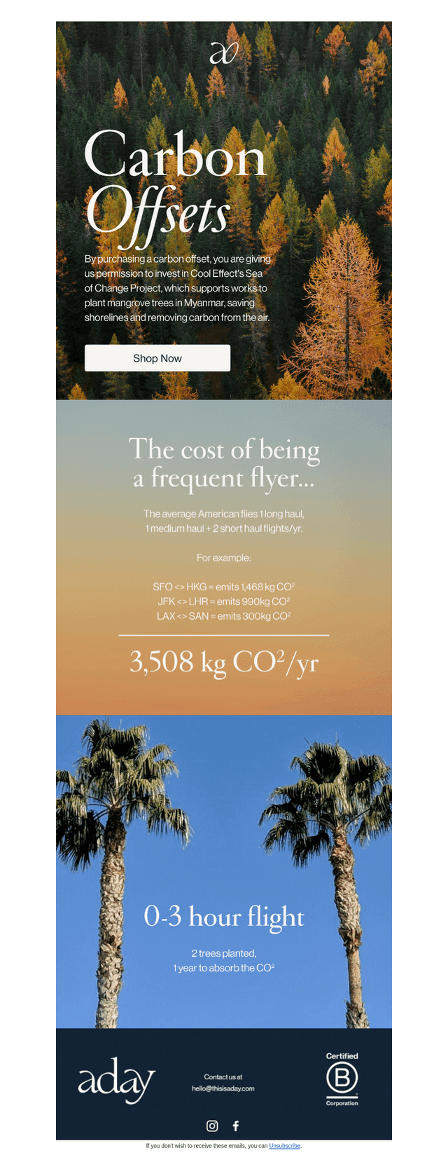 Offset your carbon emissions with Aday
