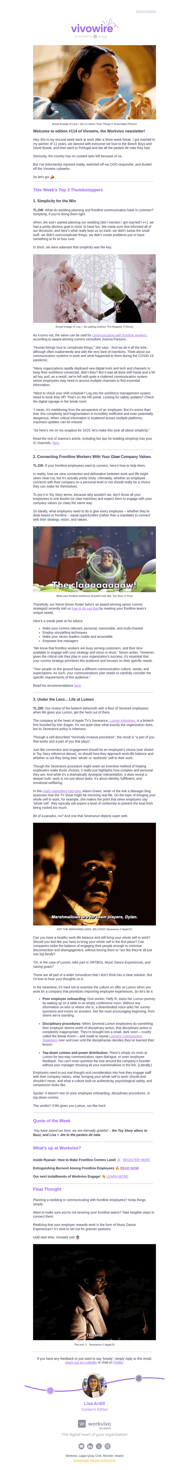 Workvivo email from Thu, Mar 27, 2025
