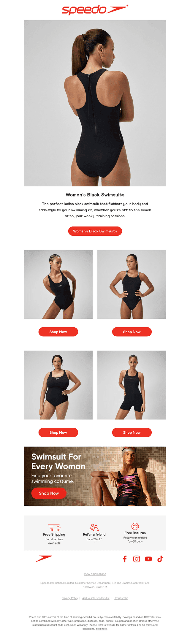 Shop Speedo Black Swimsuits.
