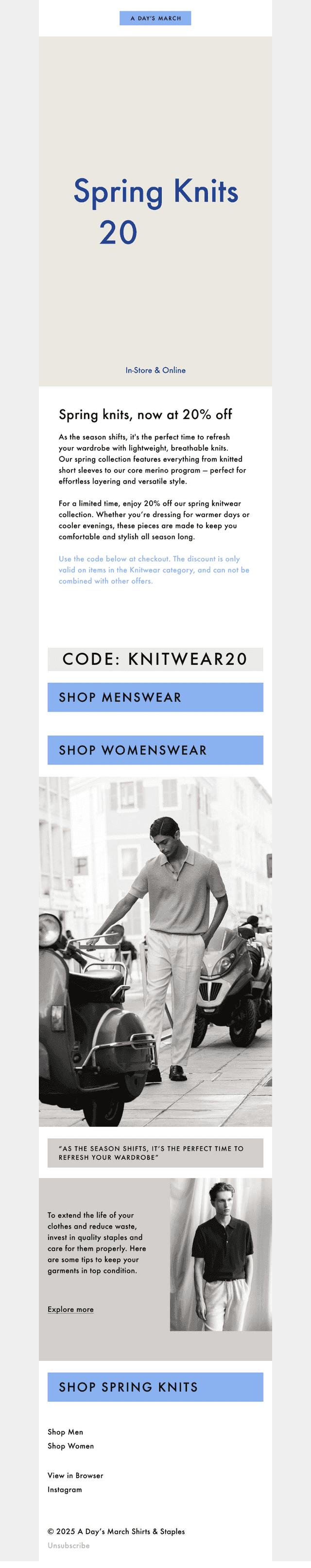 20% off knitwear