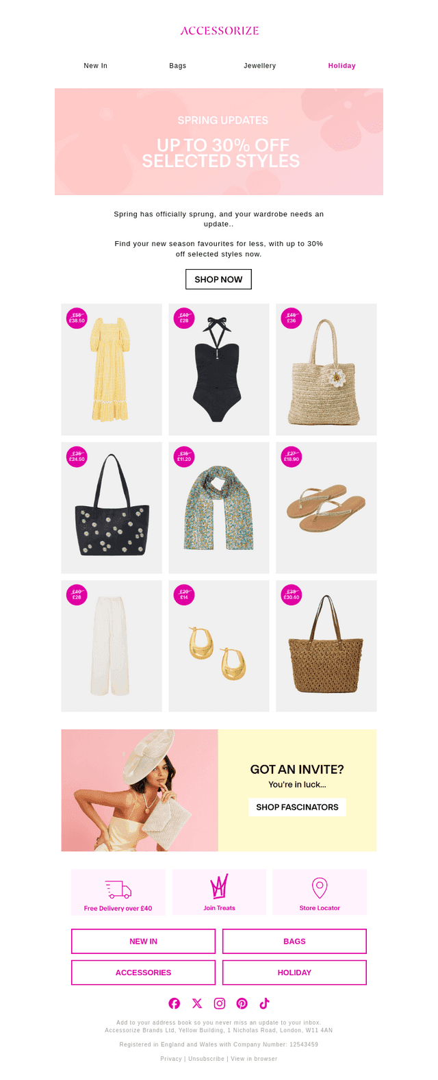 Up to 30% off Selected Styles starts NOW