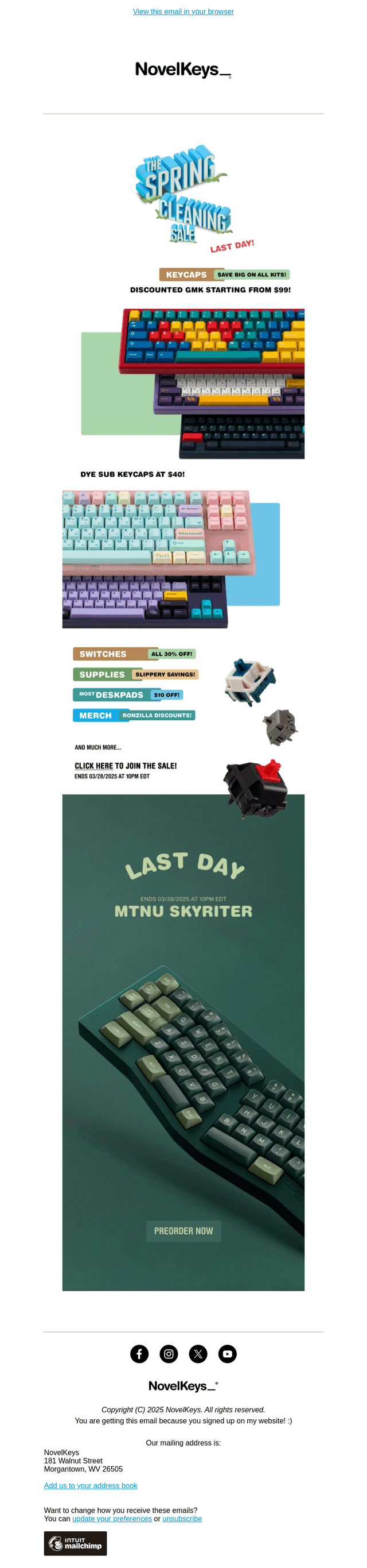 NovelKeys email from Fri, Mar 28, 2025
