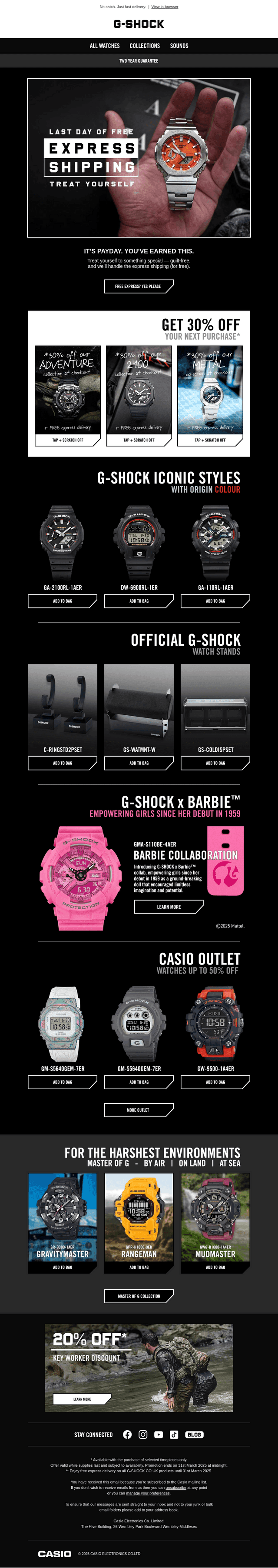 Casio email from Fri, Mar 28, 2025