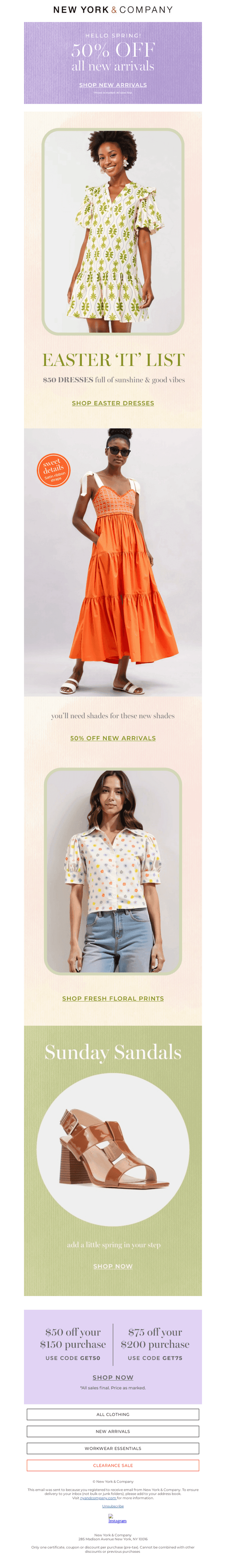 New York & Company email from Fri, Mar 28, 2025