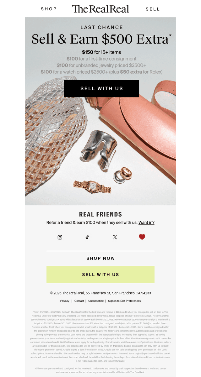 Last chance: sell & earn $500 extra