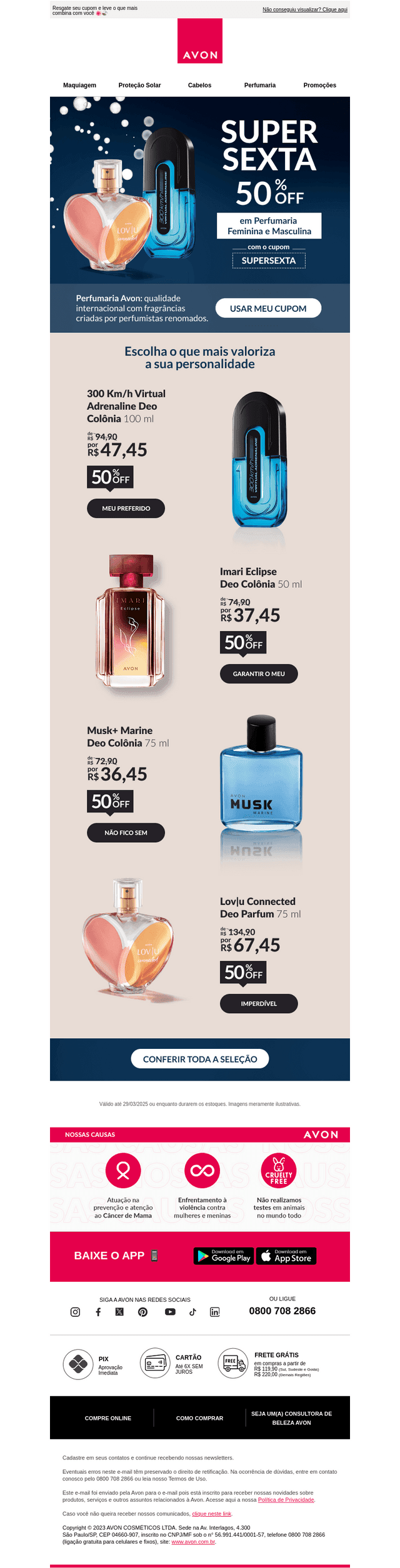 Perfumaria com 50%OFF na Super Sexta 🤩