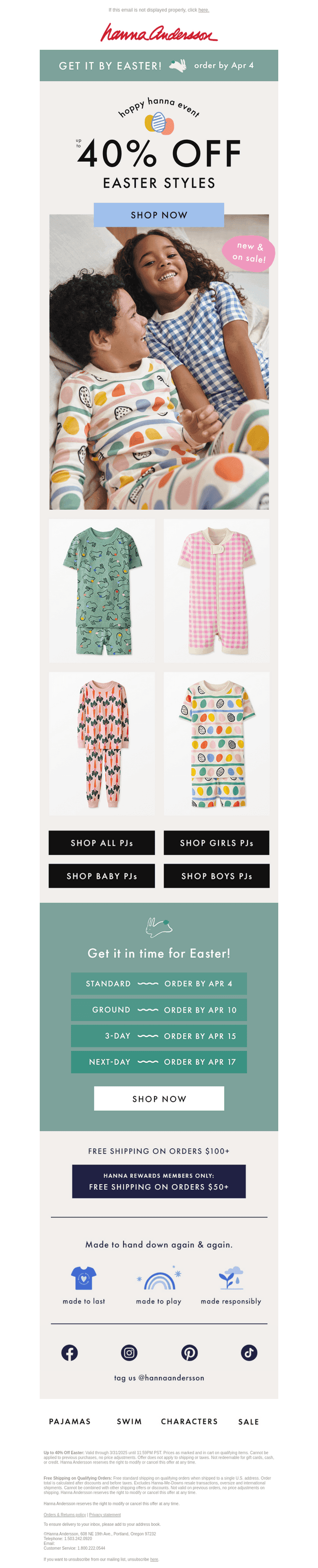 Up To 40% Off Easter | Order Now To Get In Time