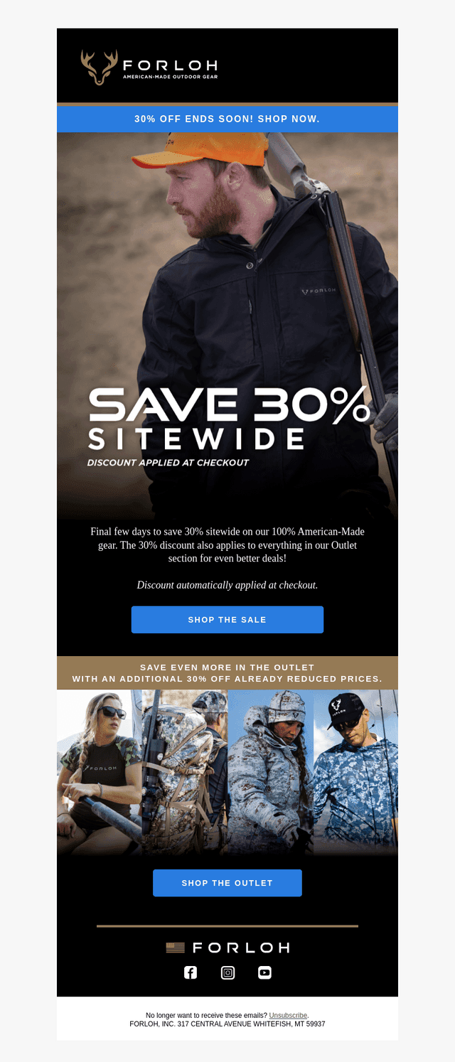 FINAL DAYS: 30% OFF SITEWIDE + OUTLET