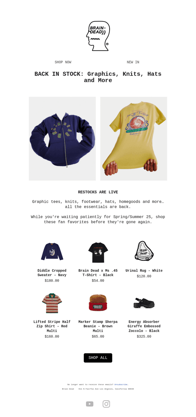 Brain Dead email from Sat, Mar 29, 2025