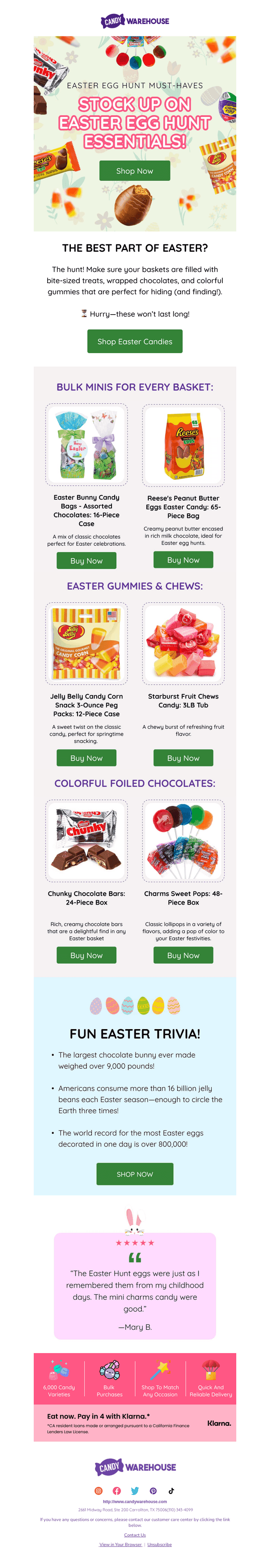 CandyWarehouse email from Sat, Mar 29, 2025