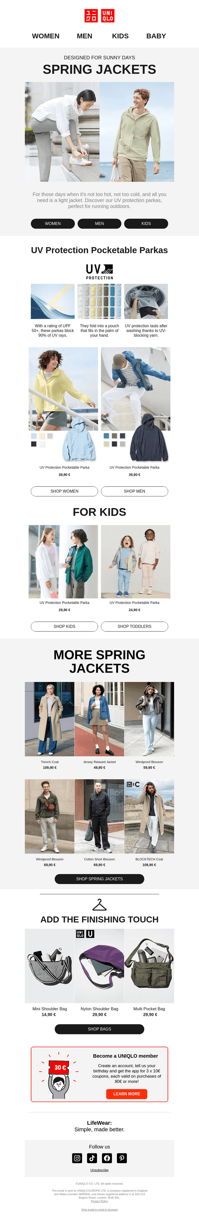 Spring jackets for sunny days