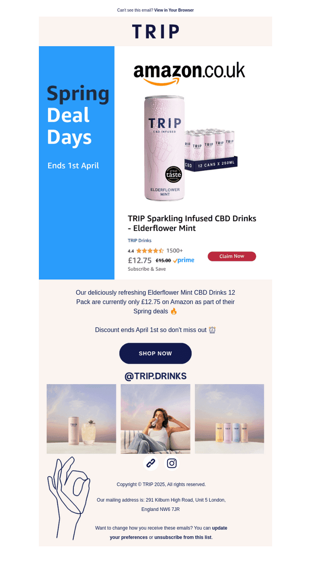 £12.75 TRIP Drinks | Spring Deals 🔥