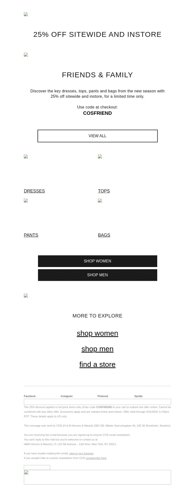 25% off sitewide and instore
