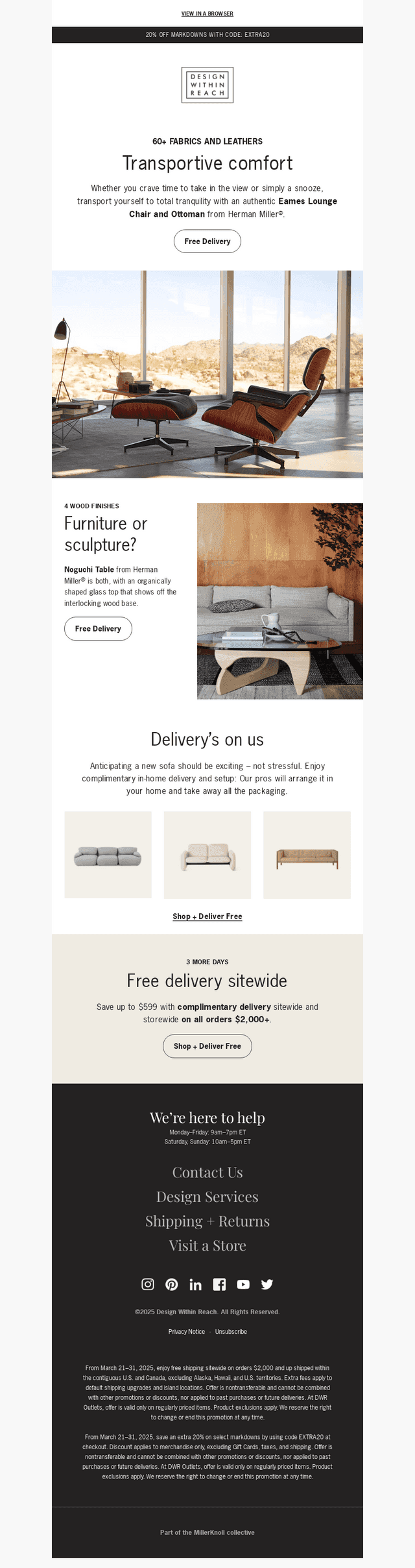 Herman Miller classics deliver free