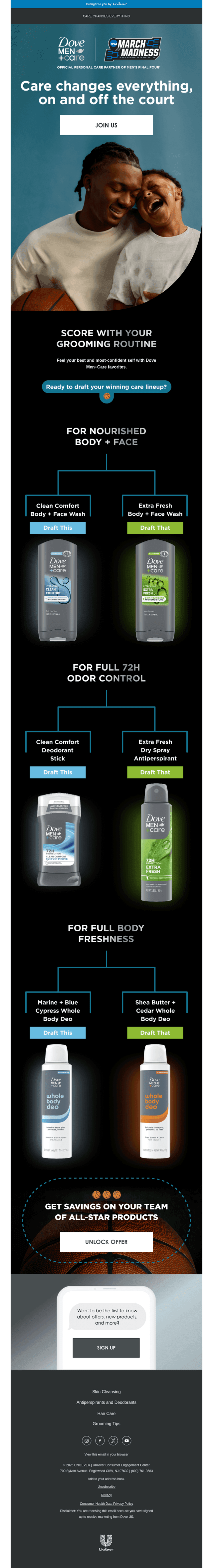 Save on your all-star Dove Men+Care care routine 🏆🏀