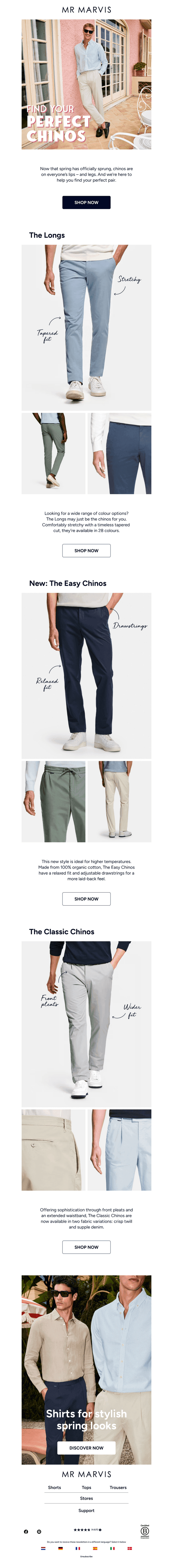 Your guide to MR MARVIS chinos