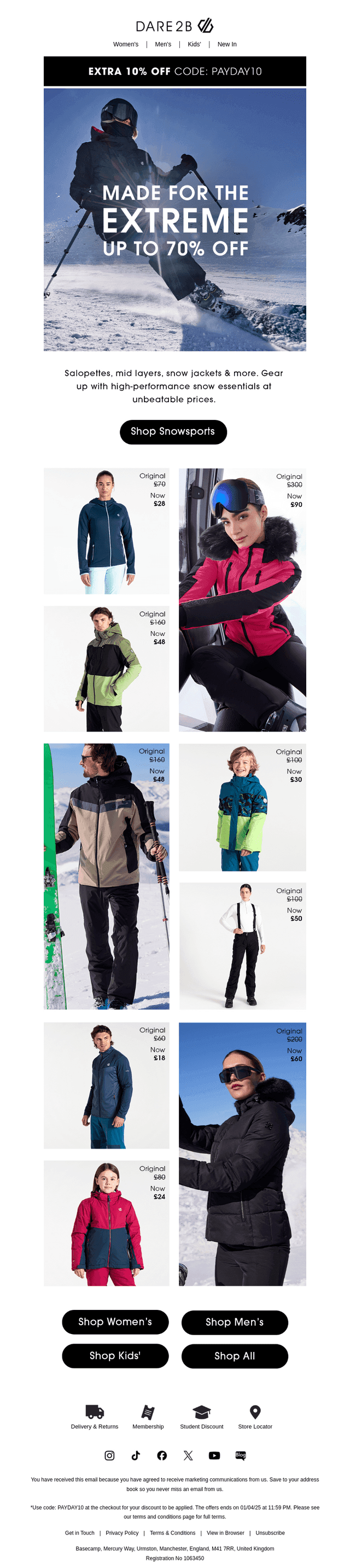 Up to 70% off Snow Gear