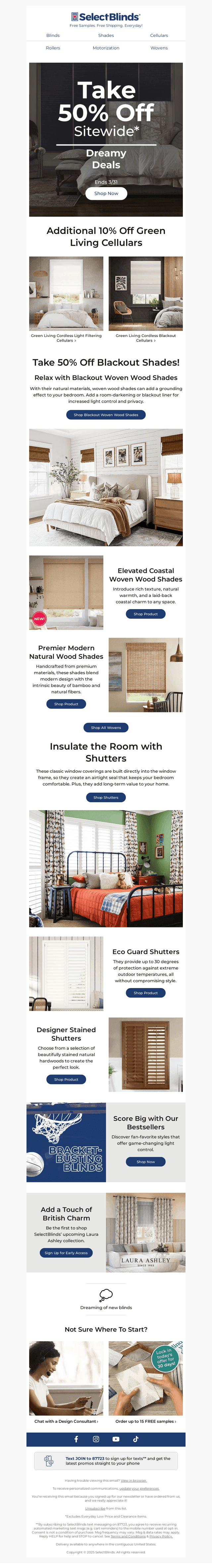 50% Off Custom Blinds & Shades Ends Tomorrow