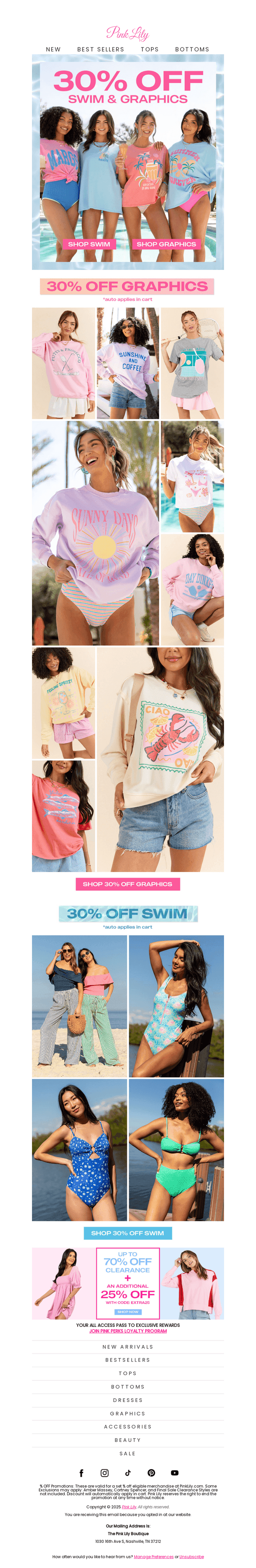 tee up & dive in - 30% OFF swim & graphics!