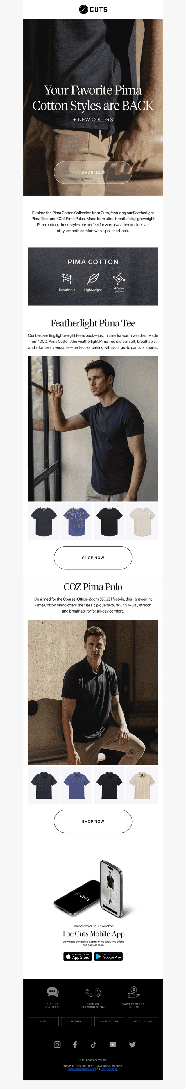 New Pima Cotton Collection Just Dropped