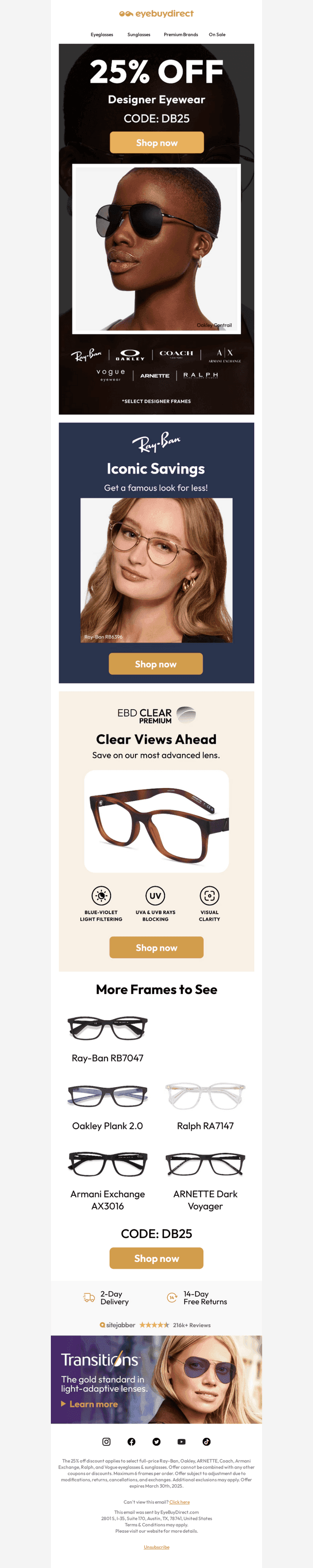 Last Call: 25% Off Designer Eyewear 🏃‍♀️💨