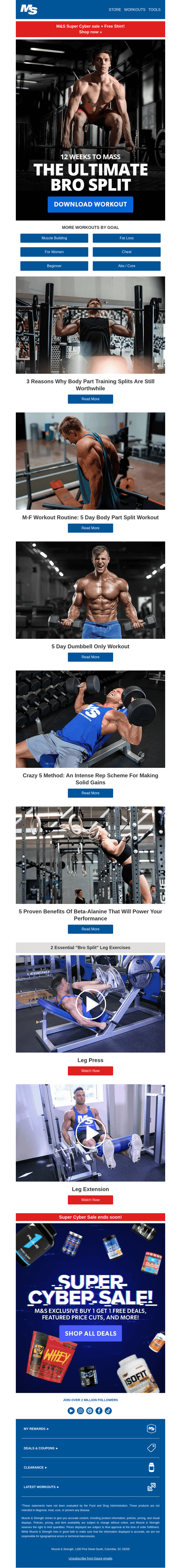 The Ultimate Bro Split: 12 Weeks to MASS