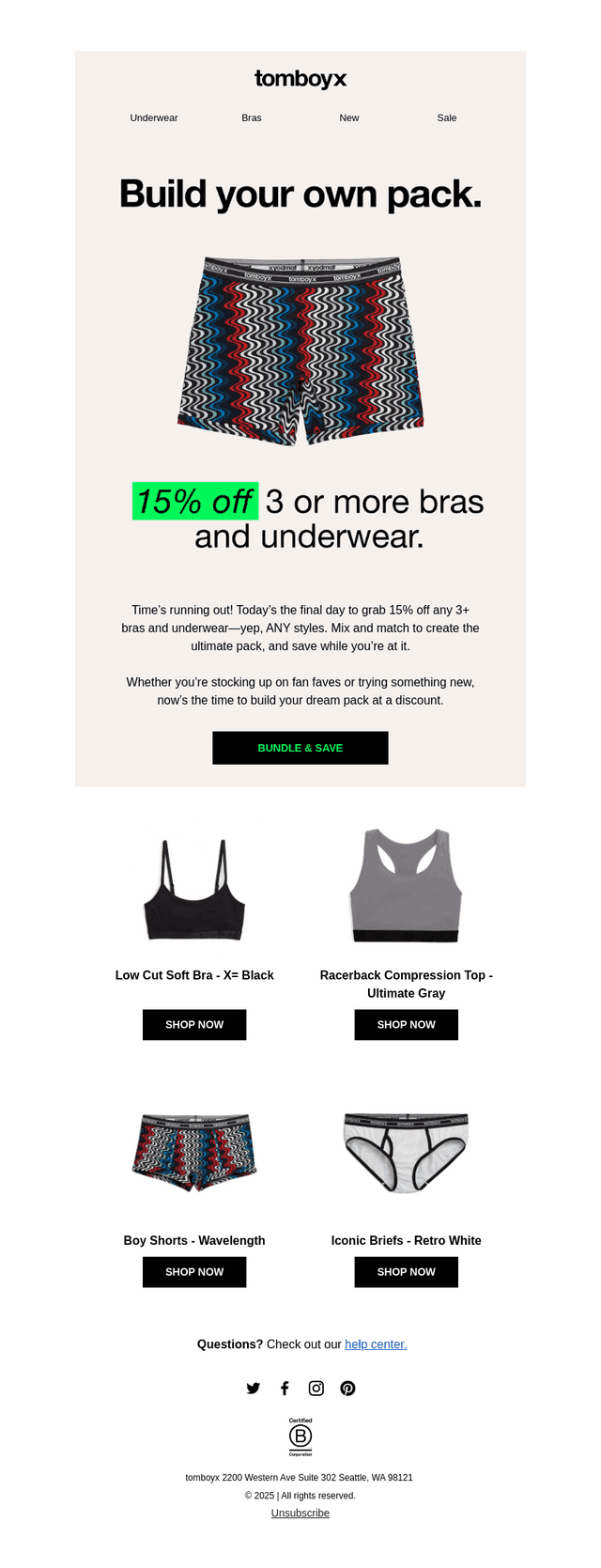 Last day for 15% off