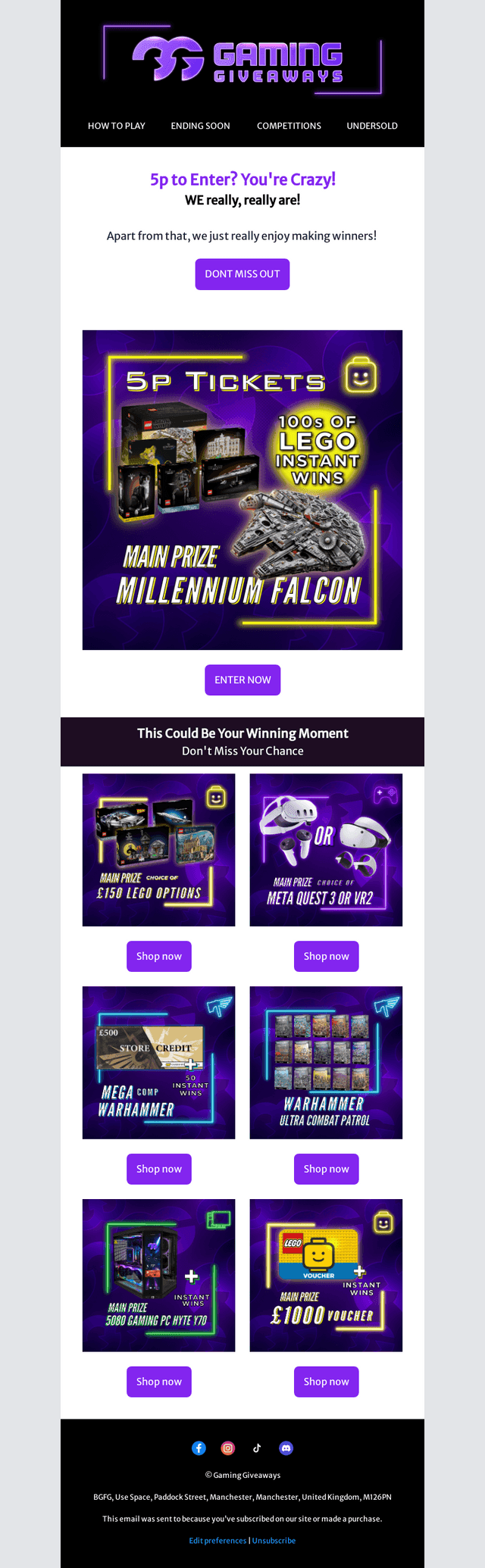 Gaming Giveaways email from Sun, Mar 30, 2025