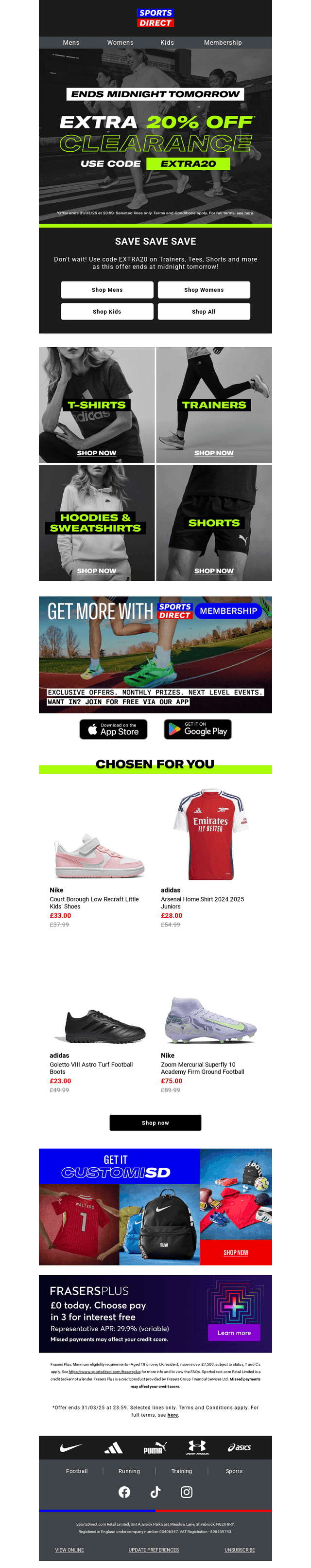 Ends TOMORROW | Extra 20% off