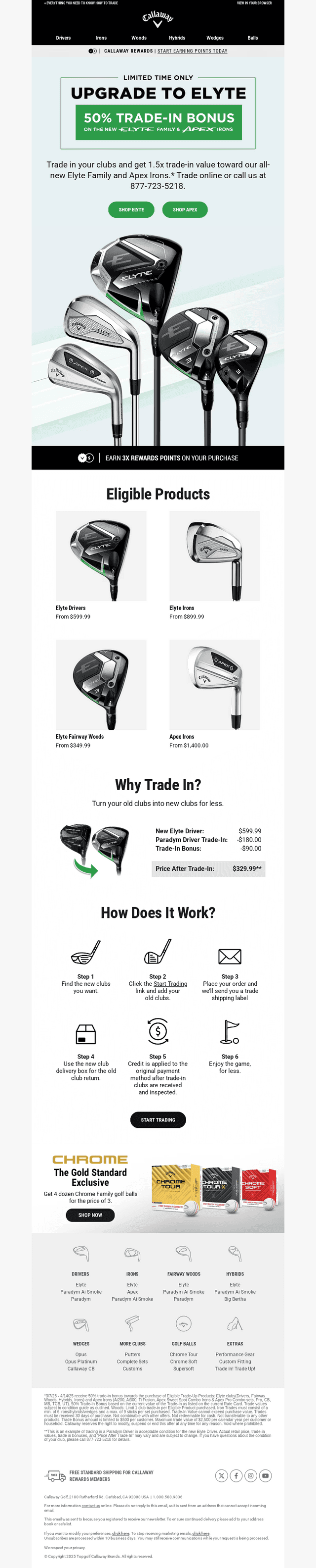 Callaway Golf email from Sun, Mar 30, 2025